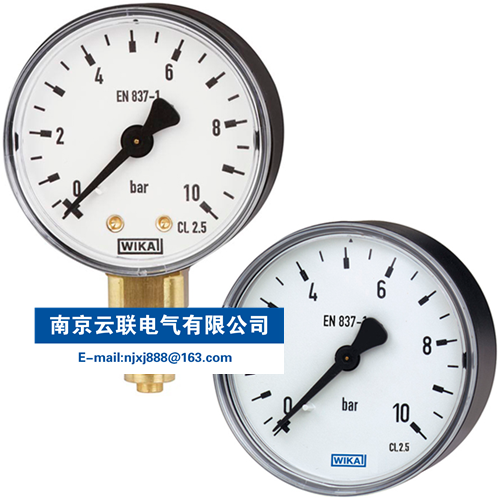 WIKA 111.10, 111.12 波登管壓力表，銅合金材質(zhì) 軸向安裝，標(biāo)準(zhǔn)型