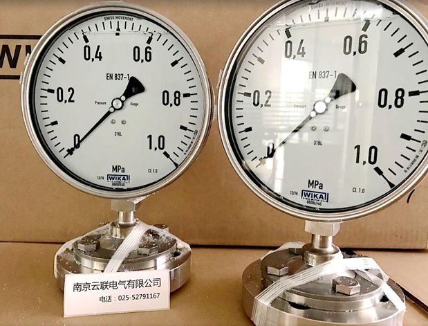 WIKA 隔膜耐震壓力表 233.50.160+997.27 Y-150,不銹鋼耐震，0-0.6MPA，M20*1.5，徑向安裝